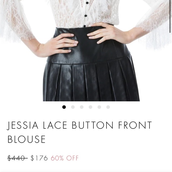 Alice + Olivia Jessica lace button front collar blouse - Picture 6 of 9